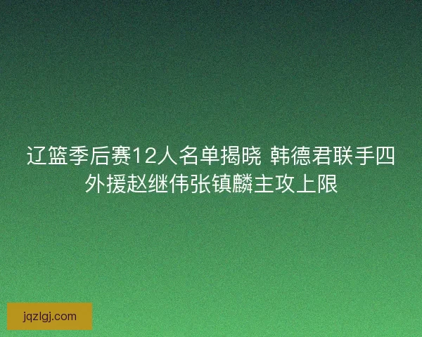 辽篮季后赛12人名单揭晓 韩德君联手四外援赵继伟张镇麟主攻上限